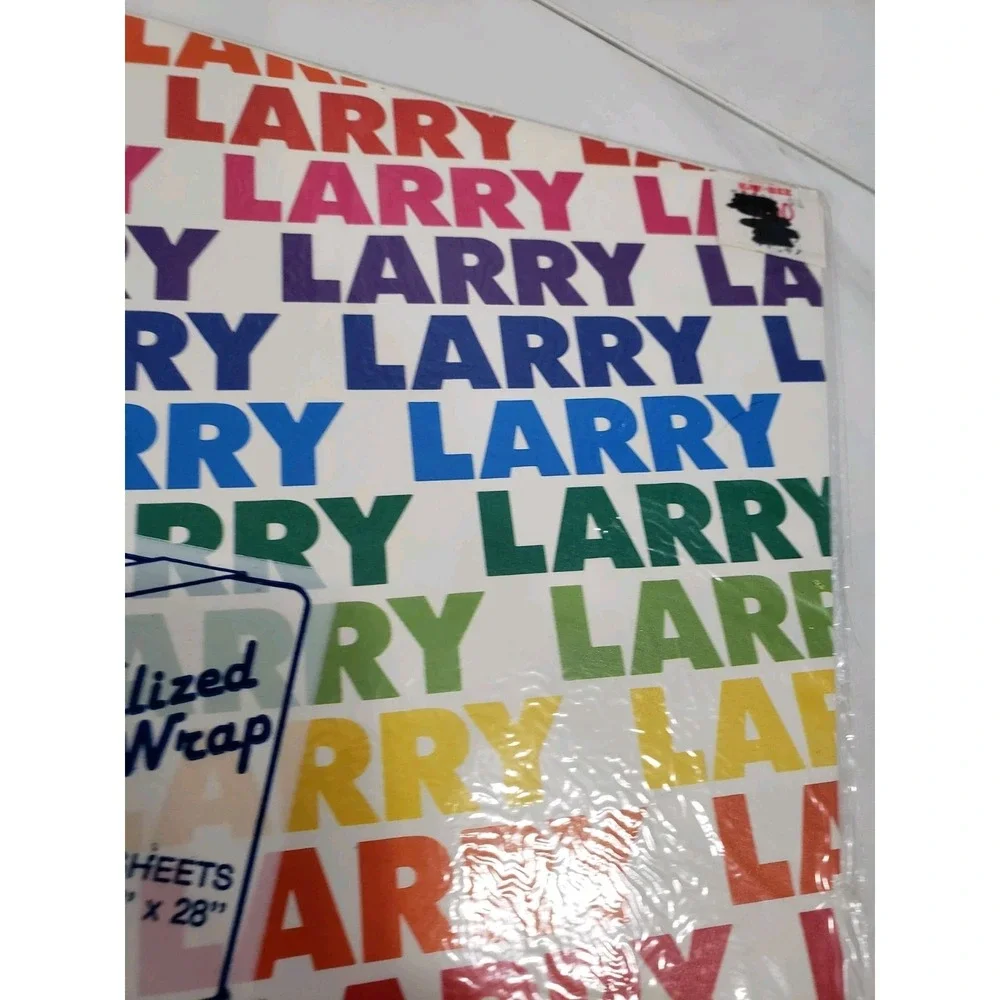 LARRY‎ Vintage Stravina Personalized Gift Wrap Wrapping Paper Name RAINBOW gift